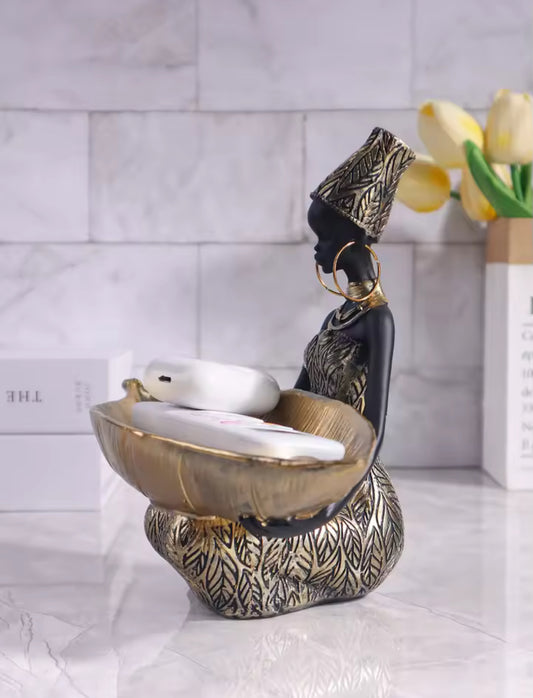 Nubian Grace Sculpture -Decorative Bowl