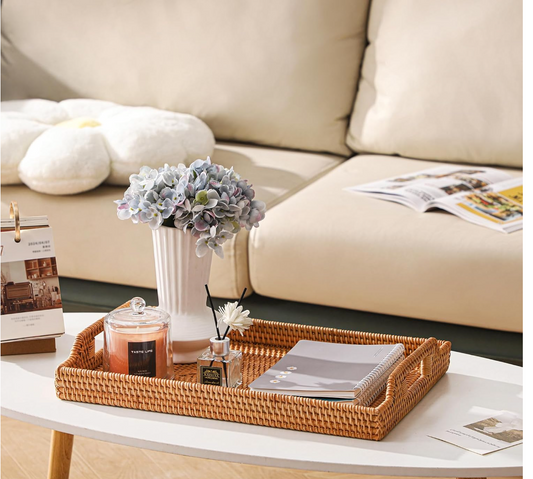 Amali Rectangular Rattan Serving Tray