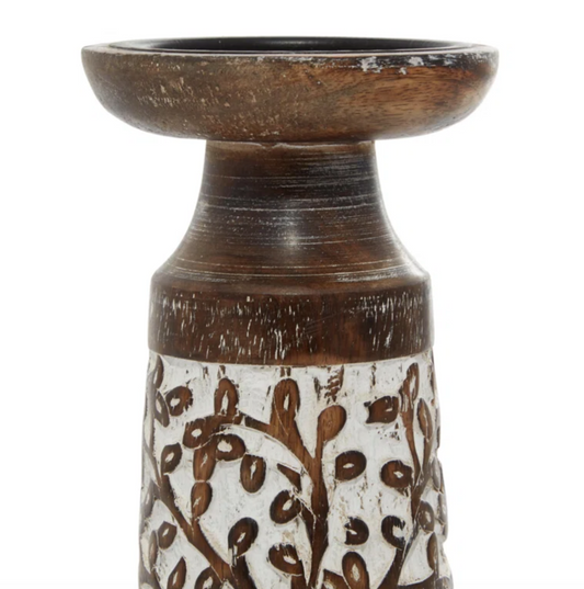 Bendu Pillars – 3-Piece Mango Wood Candle Holder Set