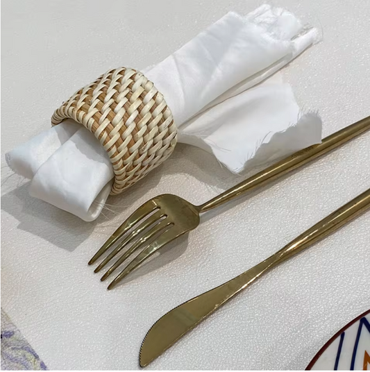 Lula Woven Napkin Ring – Natural Rattan Table Accent