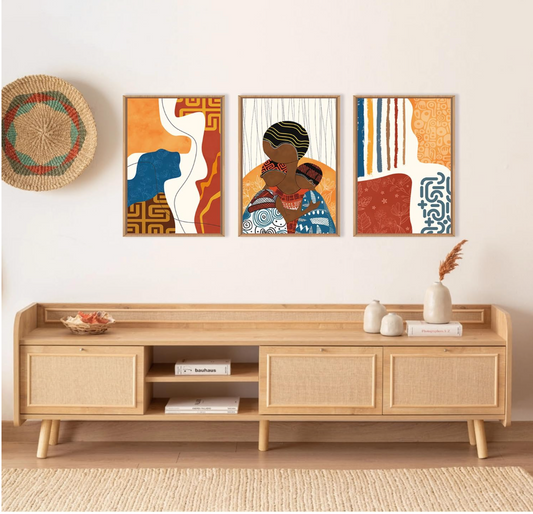Kanu – Motherly Love Triptych Wall Art