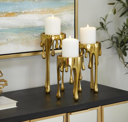 Zinli Glow – Sculptural Candle Holder | Set of 3
