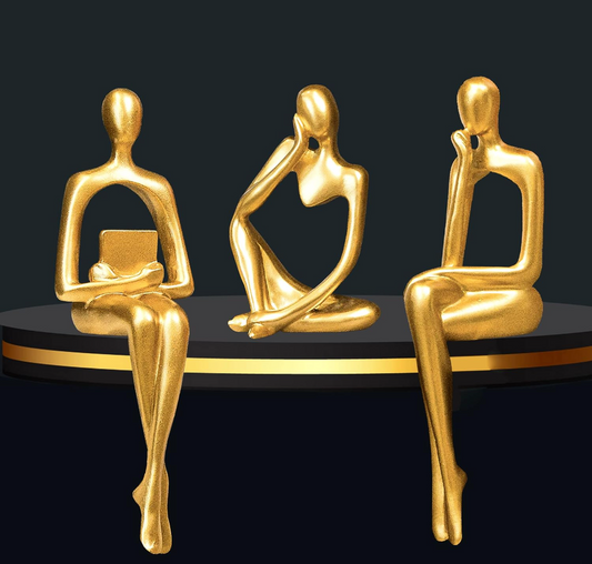 Oji Trio – Sculptural Metallic Gold Set