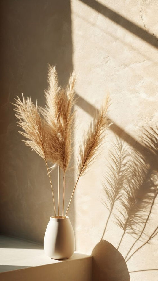Sahara Plume – Faux Pampas Grass Set (7 Stems)