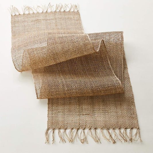 Sawa Table Runner – Open Weave Natural Fiber