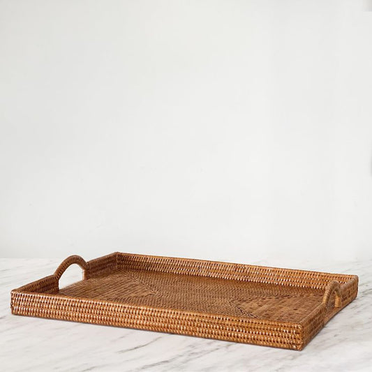 Amali Rectangular Rattan Serving Tray