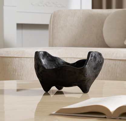 Noiré Curve – Matte Black Decorative Bowl