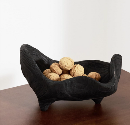 Noiré Curve – Matte Black Decorative Bowl