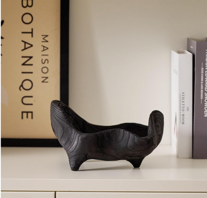 Noiré Curve – Matte Black Decorative Bowl