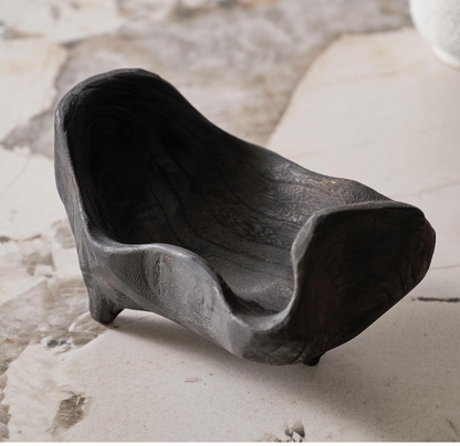 Noiré Curve – Matte Black Decorative Bowl