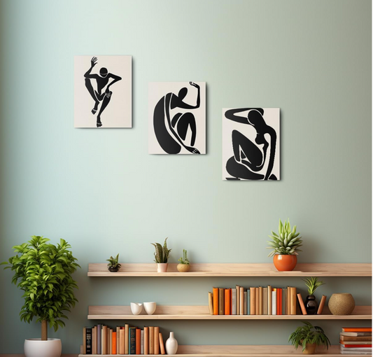 Yai Wulo Trio – Framed Abstract Wall Art
