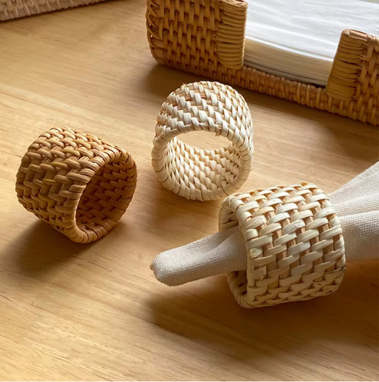 Lula Woven Napkin Ring – Natural Rattan Table Accent