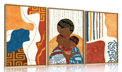 Kanu – Motherly Love Triptych Wall Art