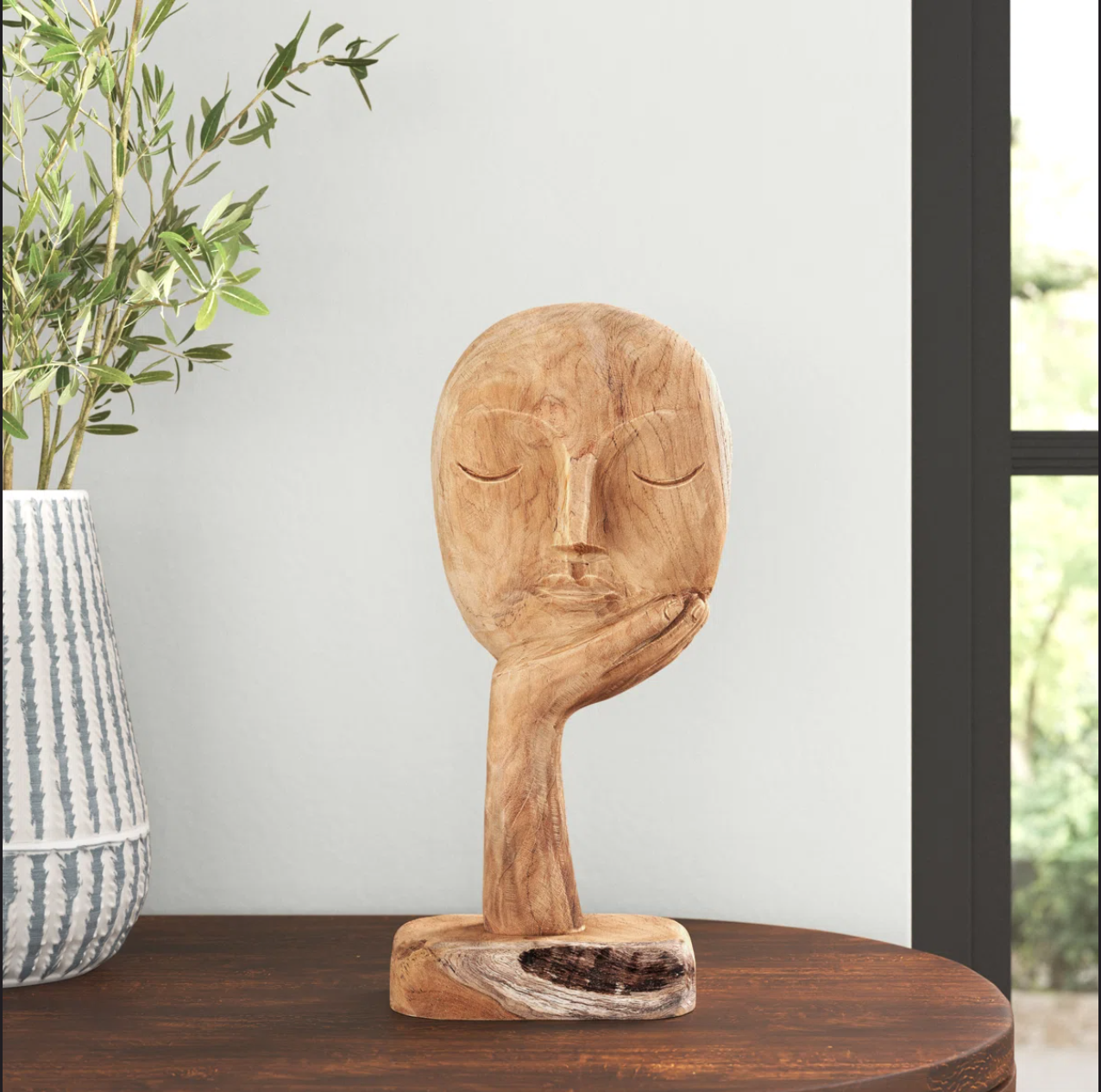 Tranquil Tɛm – Handcrafted Teak Figurine