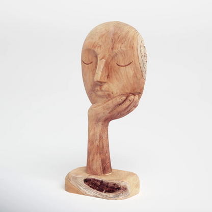 Tranquil Tɛm – Handcrafted Teak Figurine