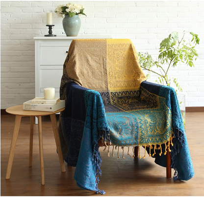 Amina Tide – Reversible Tribal Throw Blanket