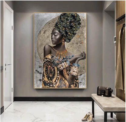 Graceful Essence – African Woman Modern Canvas Print