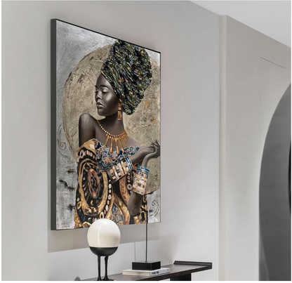 Graceful Essence – African Woman Modern Canvas Print