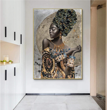 Graceful Essence – African Woman Modern Canvas Print